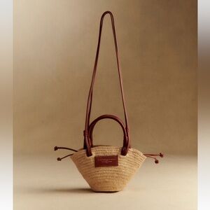 Sezane Justine Mini Basket Bag Natural Raffia - Size TU